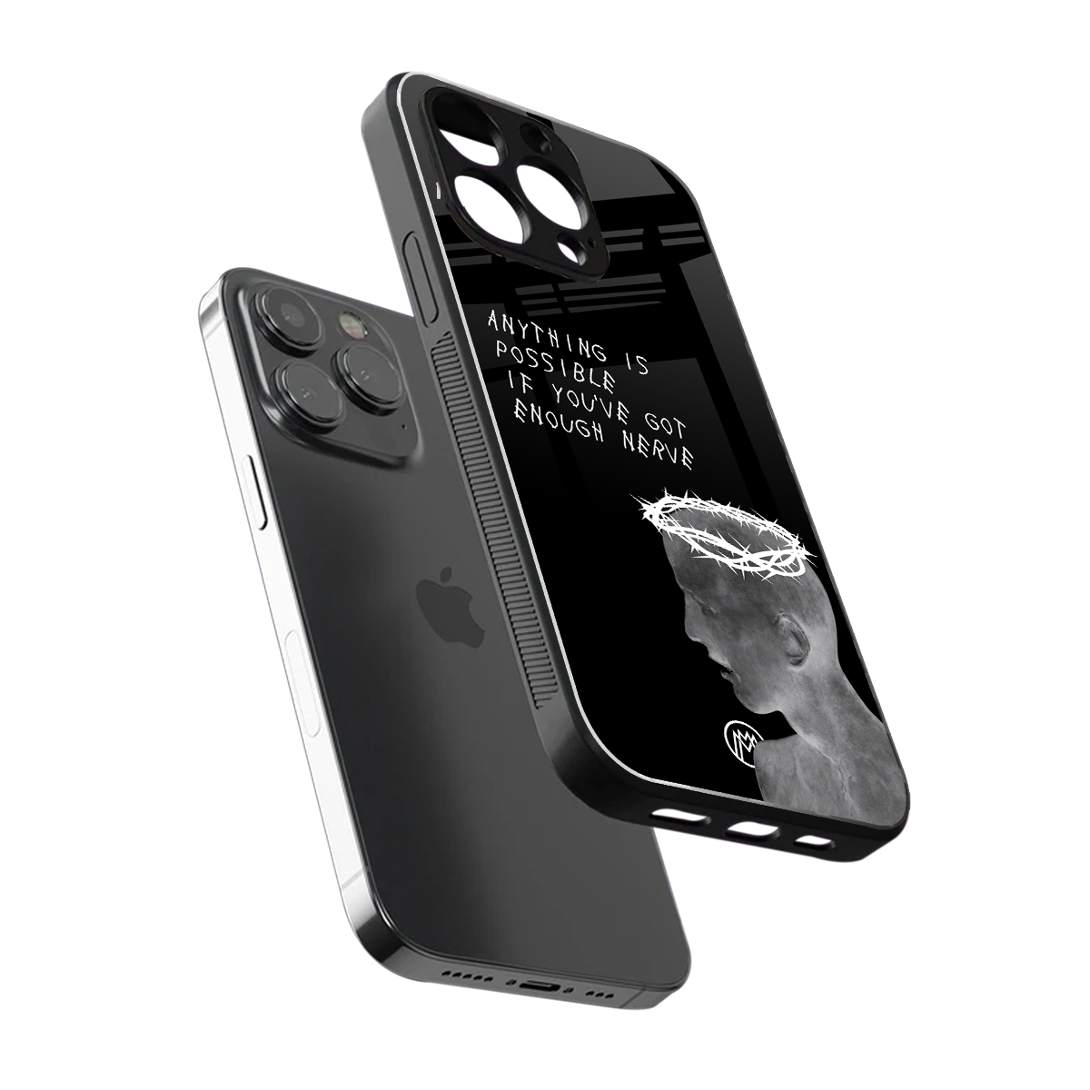 nerve back phone cover | glass case for iphone 16 pro max