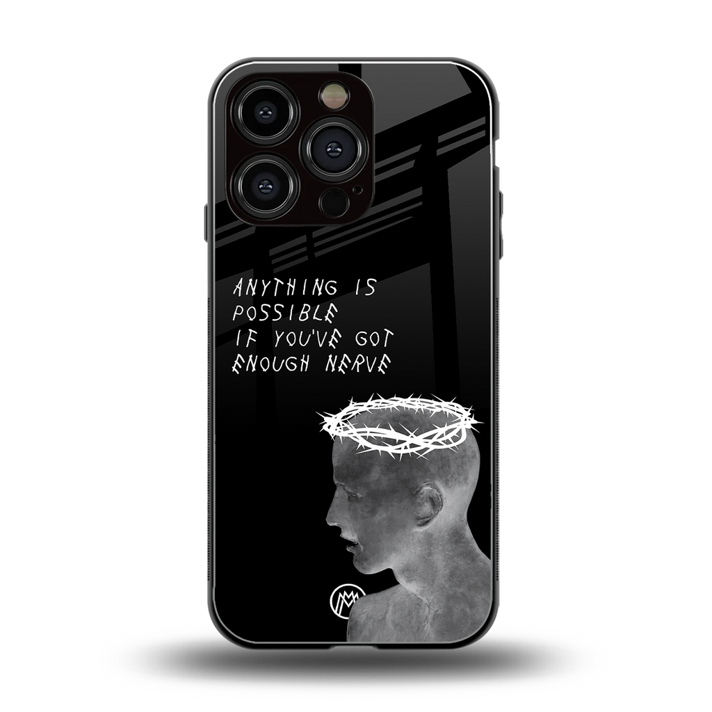 nerve back phone cover | glass case for iphone 16 pro