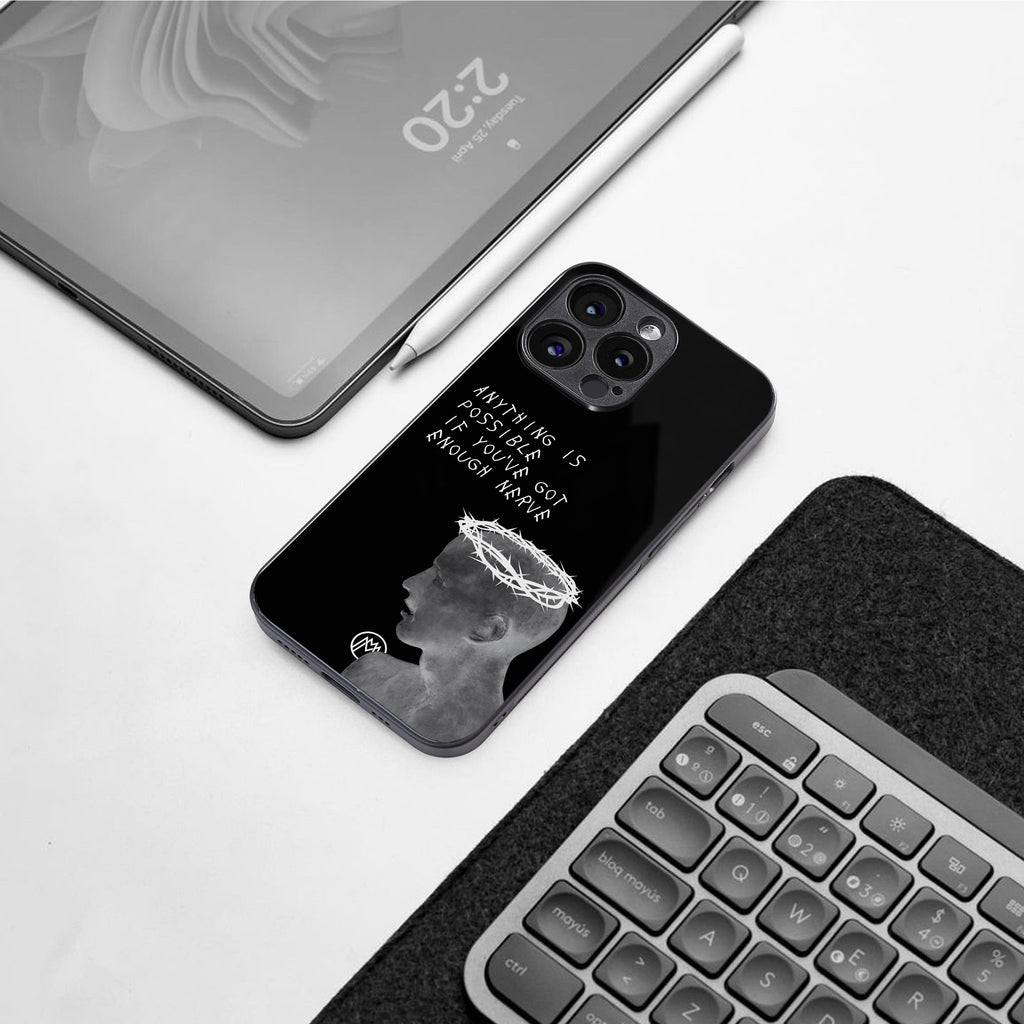 nerve back phone cover | glass case for iphone 15 plus