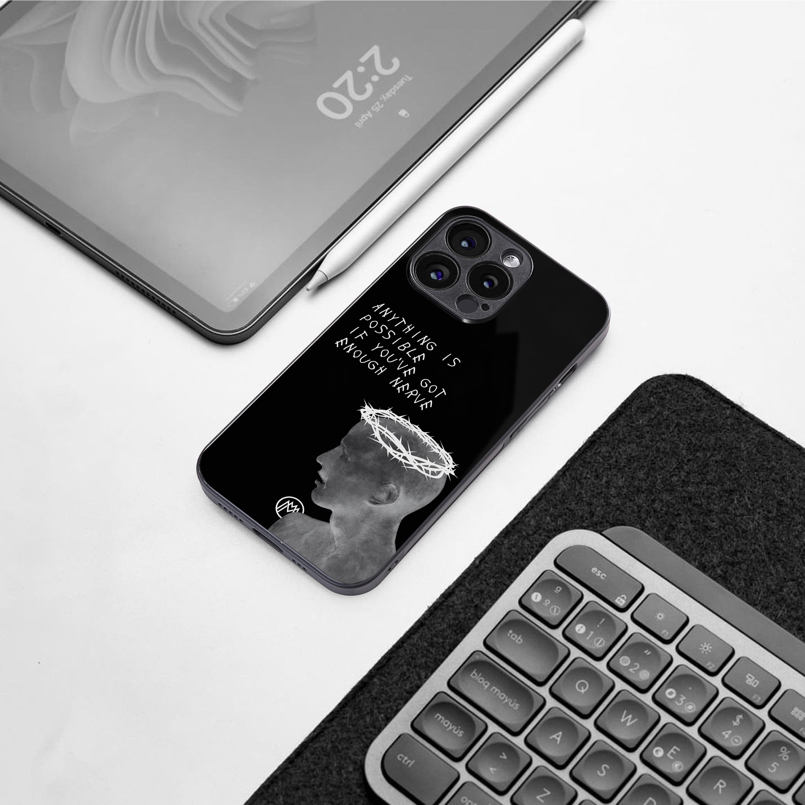 nerve back phone cover | glass case for iphone 15 plus