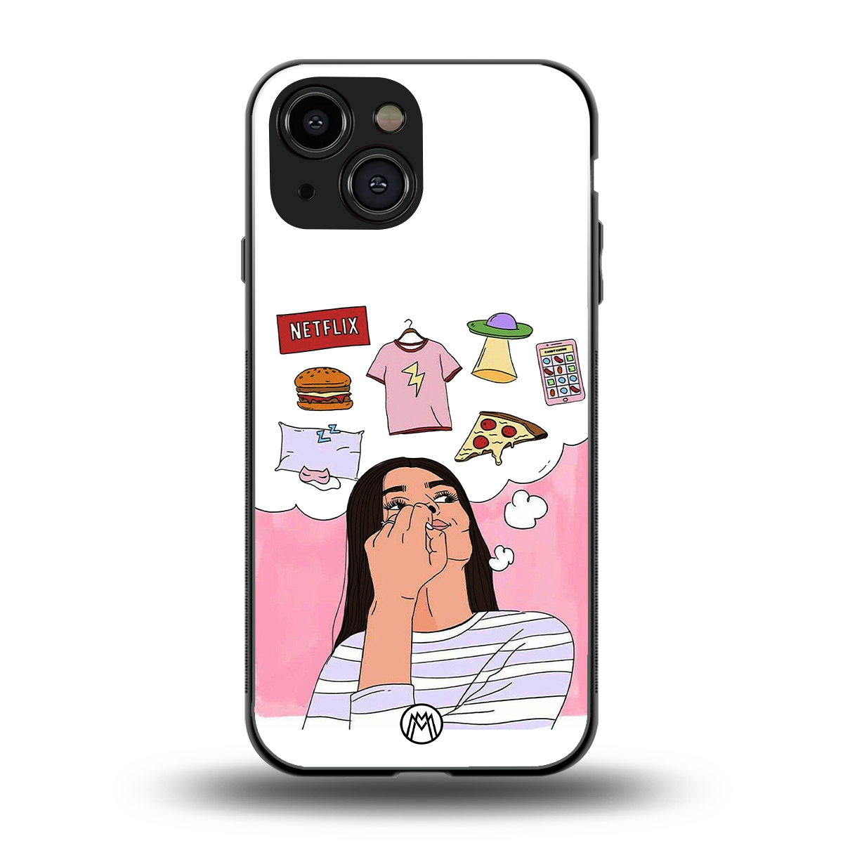 netflix and chill back phone cover | glass case for iphone 13 mini