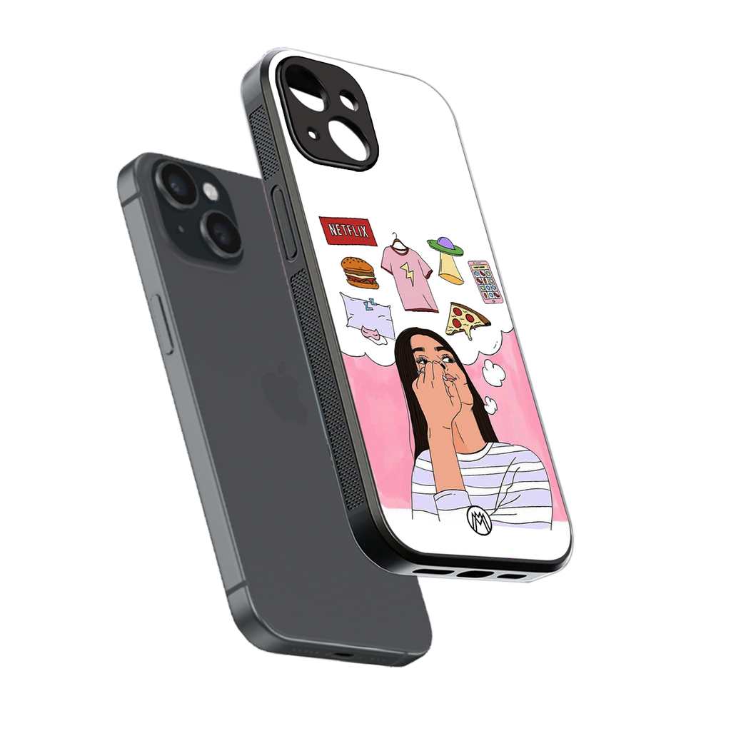netflix and chill back phone cover | glass case for iphone 13 mini