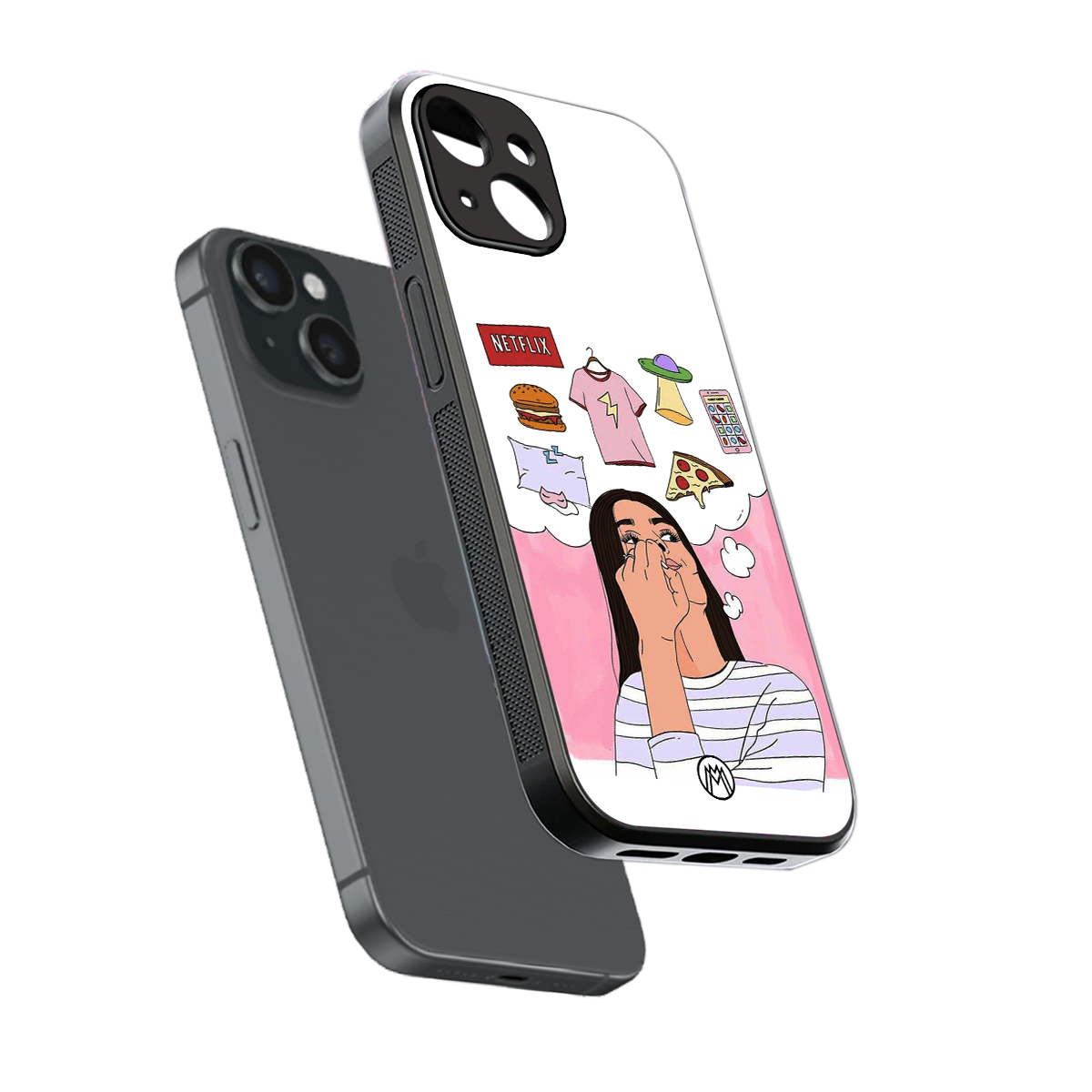 netflix and chill back phone cover | glass case for iphone 13 mini