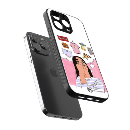 netflix and chill back phone cover | glass case for iphone 13 pro max