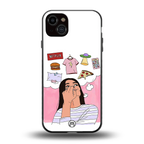 netflix and chill back phone cover | glass case for iphone 15 plus