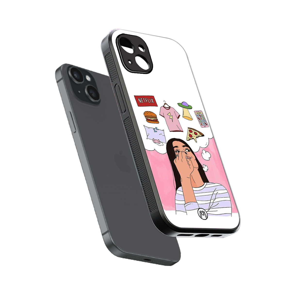 netflix and chill back phone cover | glass case for iphone 14 plus
