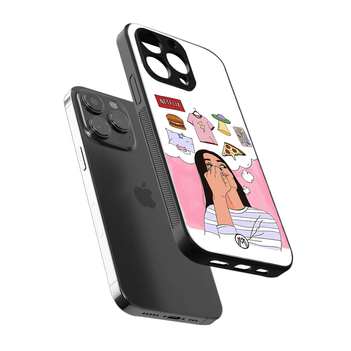 netflix and chill back phone cover | glass case for iphone 15 pro