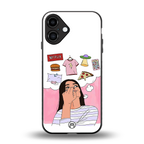netflix and chill back phone cover | glass case for iphone 16 plus