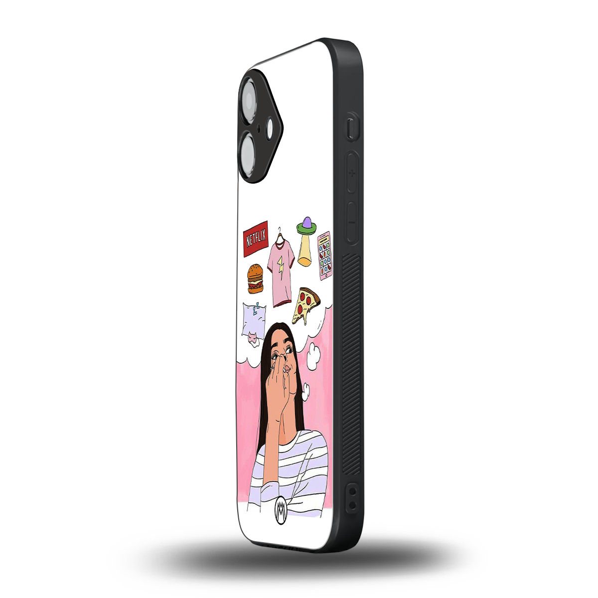 netflix and chill back phone cover | glass case for iphone 16 plus