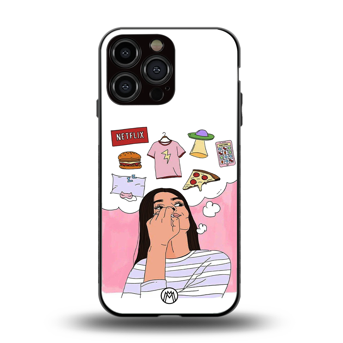 netflix and chill back phone cover | glass case for iphone 16 pro max