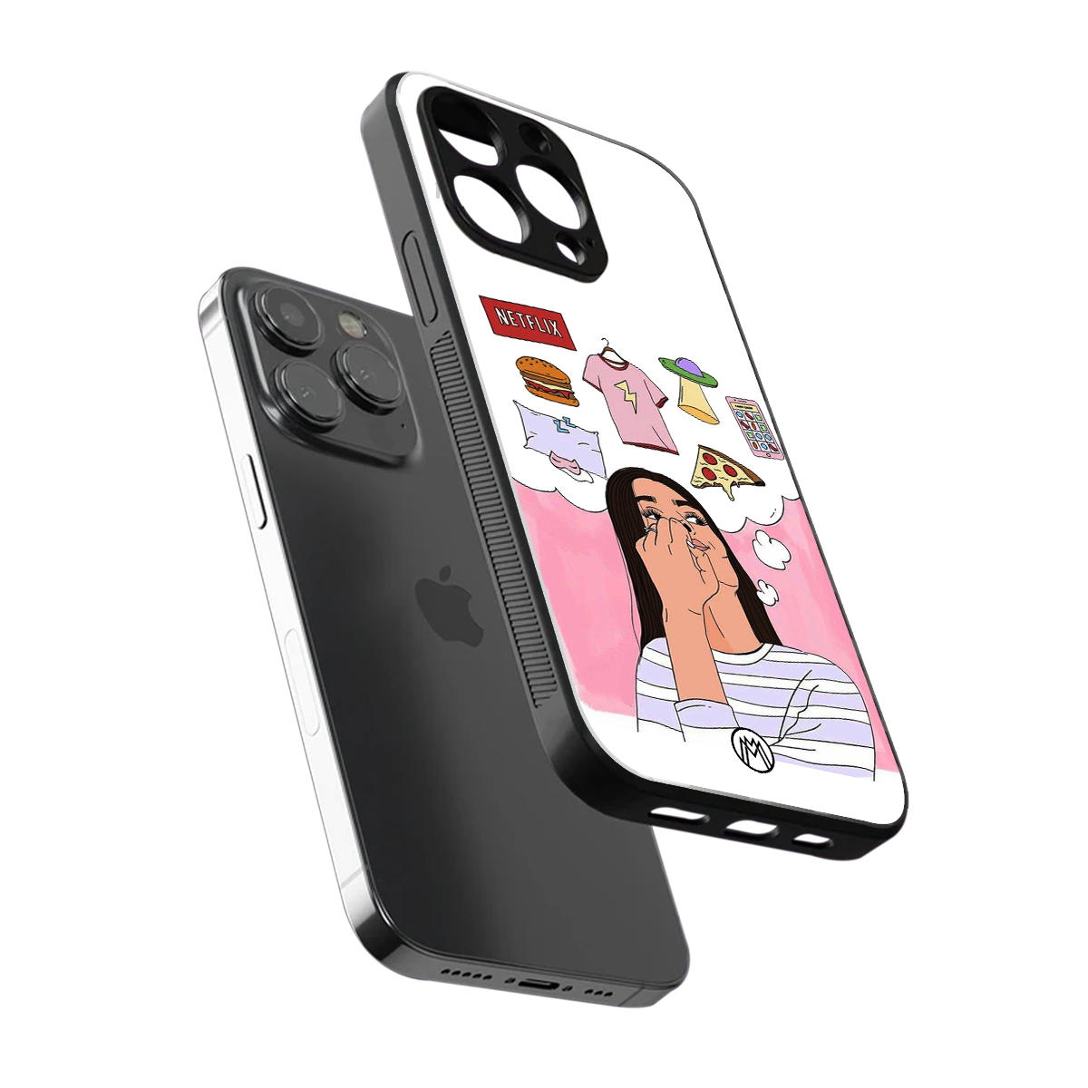 netflix and chill back phone cover | glass case for iphone 16 pro max