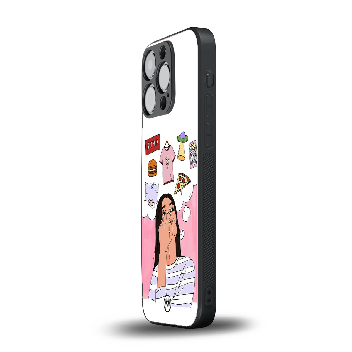 netflix and chill back phone cover | glass case for iphone 16 pro