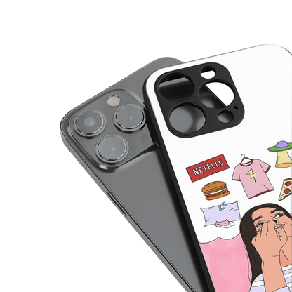 netflix and chill back phone cover | glass case for iphone 15 pro
