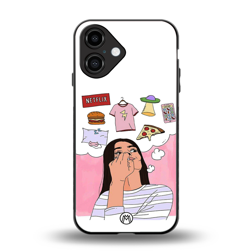 netflix and chill back phone cover | glass case for iphone 16
