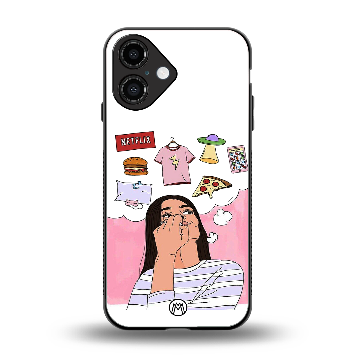 netflix and chill back phone cover | glass case for iphone 16