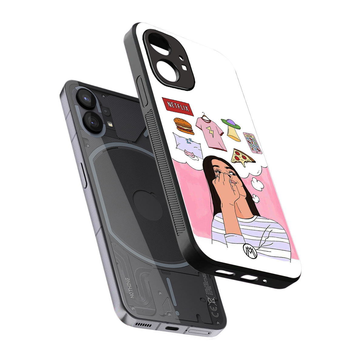 netflix and chill back phone cover | glass case for nothing phone 1
