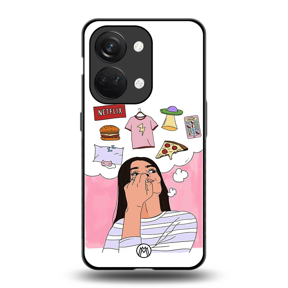 netflix and chill back phone cover | glass case for oneplus nord 3