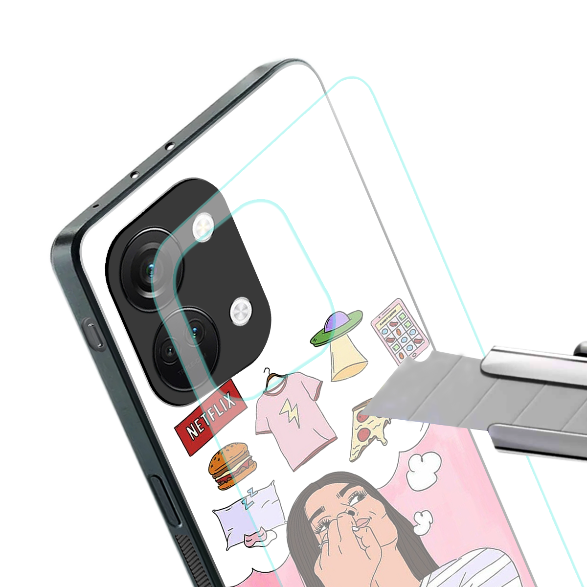 netflix and chill back phone cover | glass case for oneplus nord 3