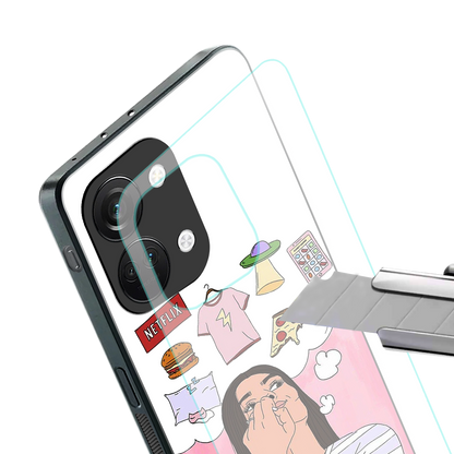 netflix and chill back phone cover | glass case for oneplus nord 3