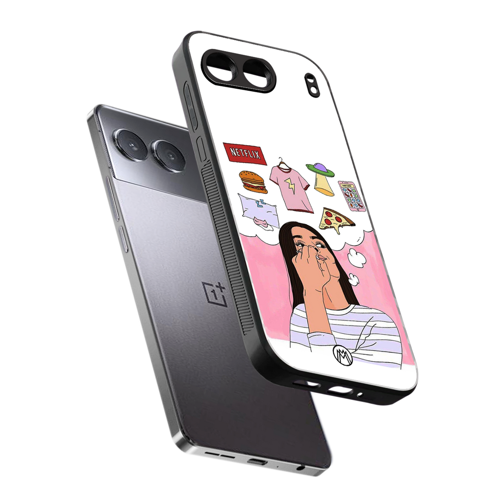 netflix and chill back phone cover | glass case for oneplus nord 4