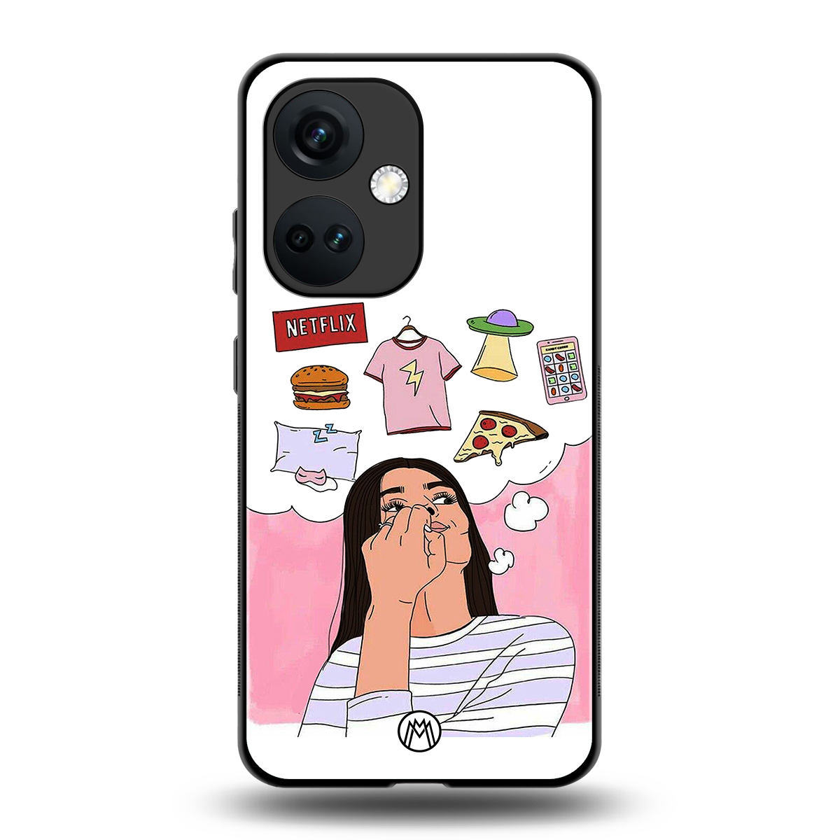 netflix and chill back phone cover | glass case for oneplus nord ce 3