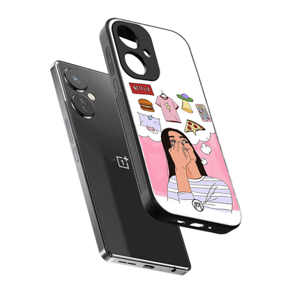 netflix and chill back phone cover | glass case for oneplus nord ce 3