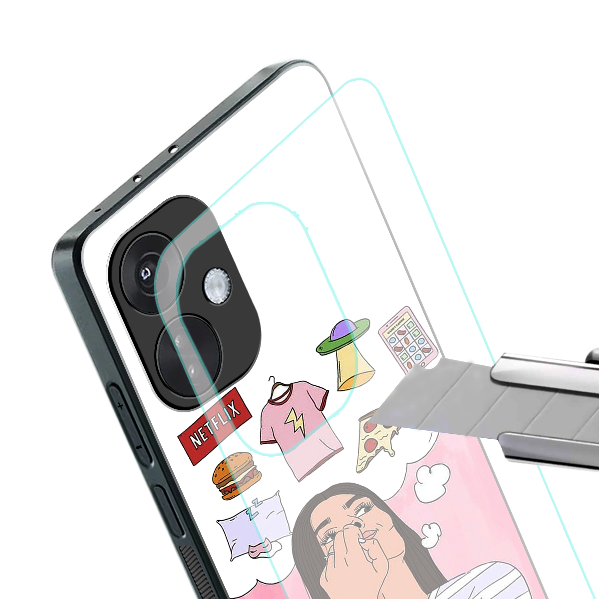 netflix and chill back phone cover | glass case for oneplus nord ce 3