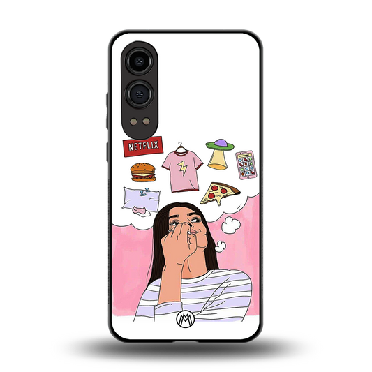 netflix and chill back phone cover | glass case for oneplus nord ce 4 lite