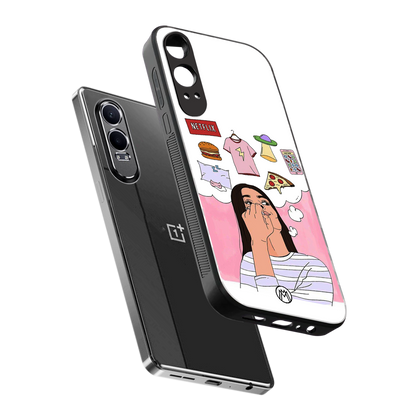 netflix and chill back phone cover | glass case for oneplus nord ce 4 lite