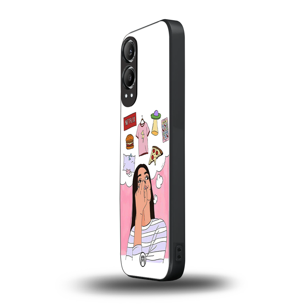 netflix and chill back phone cover | glass case for oneplus nord ce 4 lite