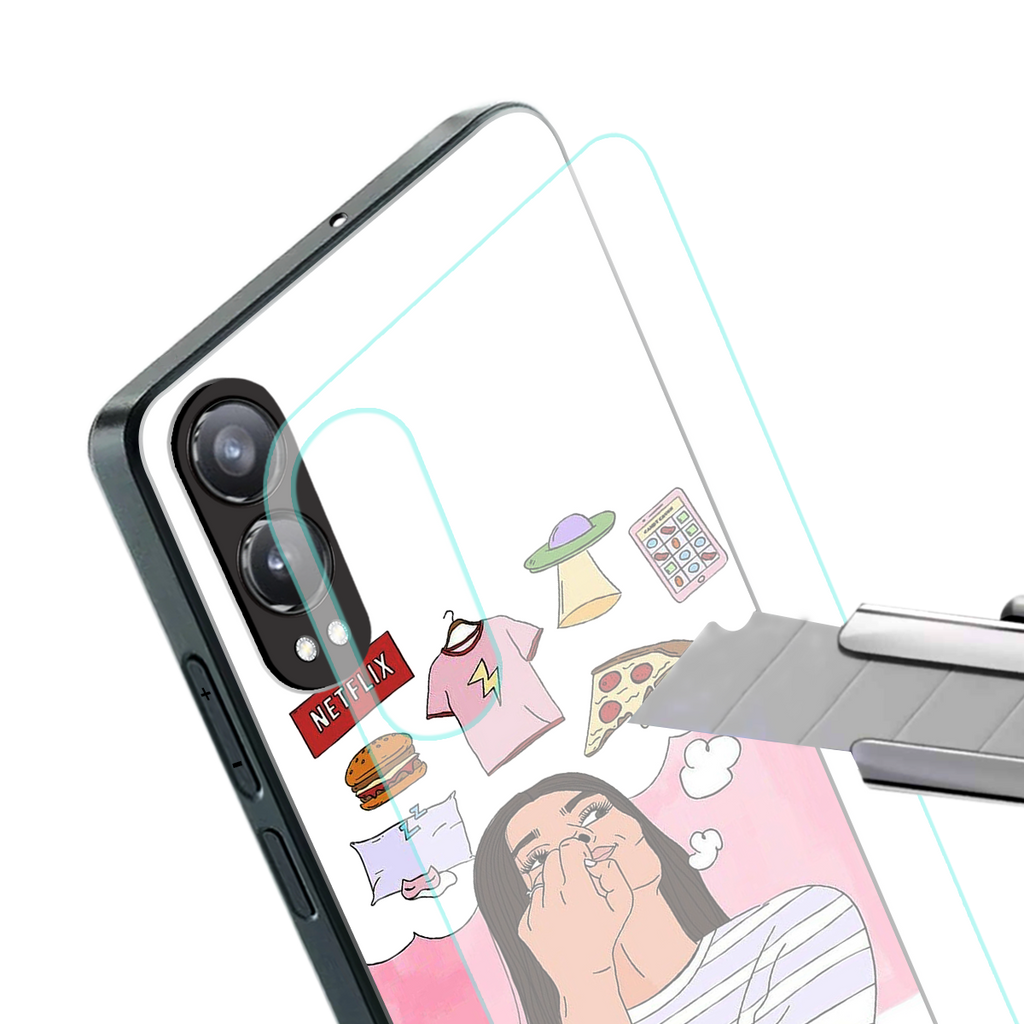 netflix and chill back phone cover | glass case for oneplus nord ce 4 lite