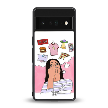 netflix and chill back phone cover | glass case for google pixel 6 pro