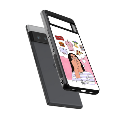 netflix and chill back phone cover | glass case for google pixel 6 pro