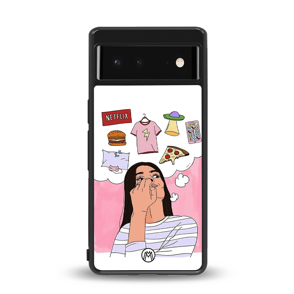 netflix and chill back phone cover | glass case for google pixel 6