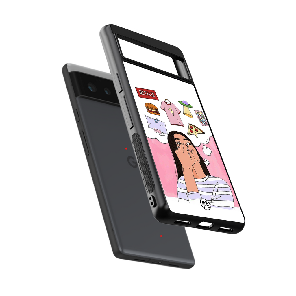 netflix and chill back phone cover | glass case for google pixel 6