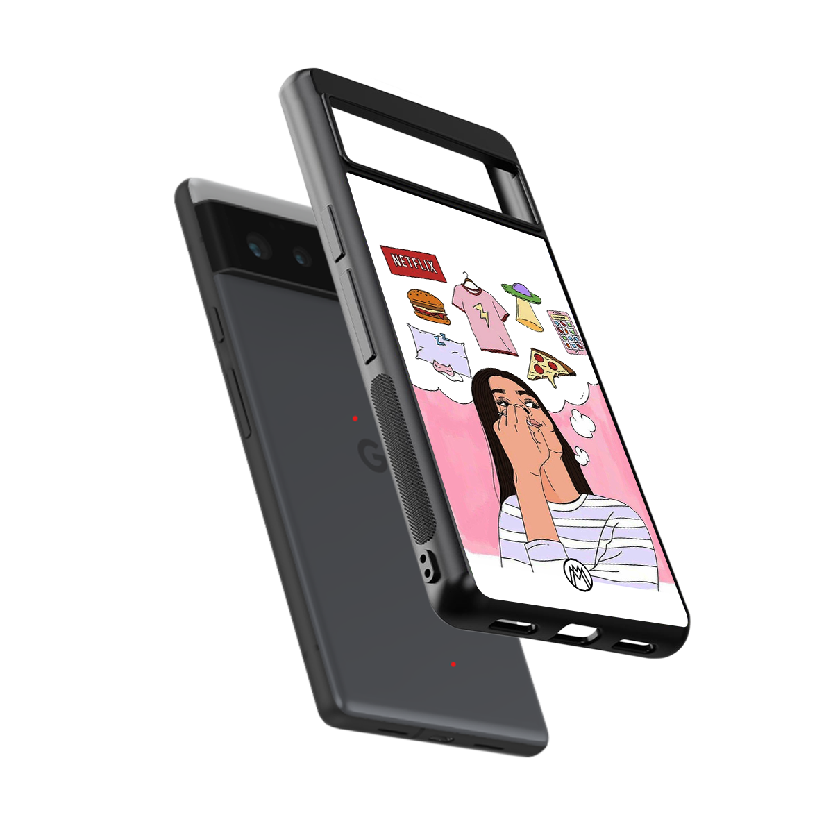 netflix and chill back phone cover | glass case for google pixel 6