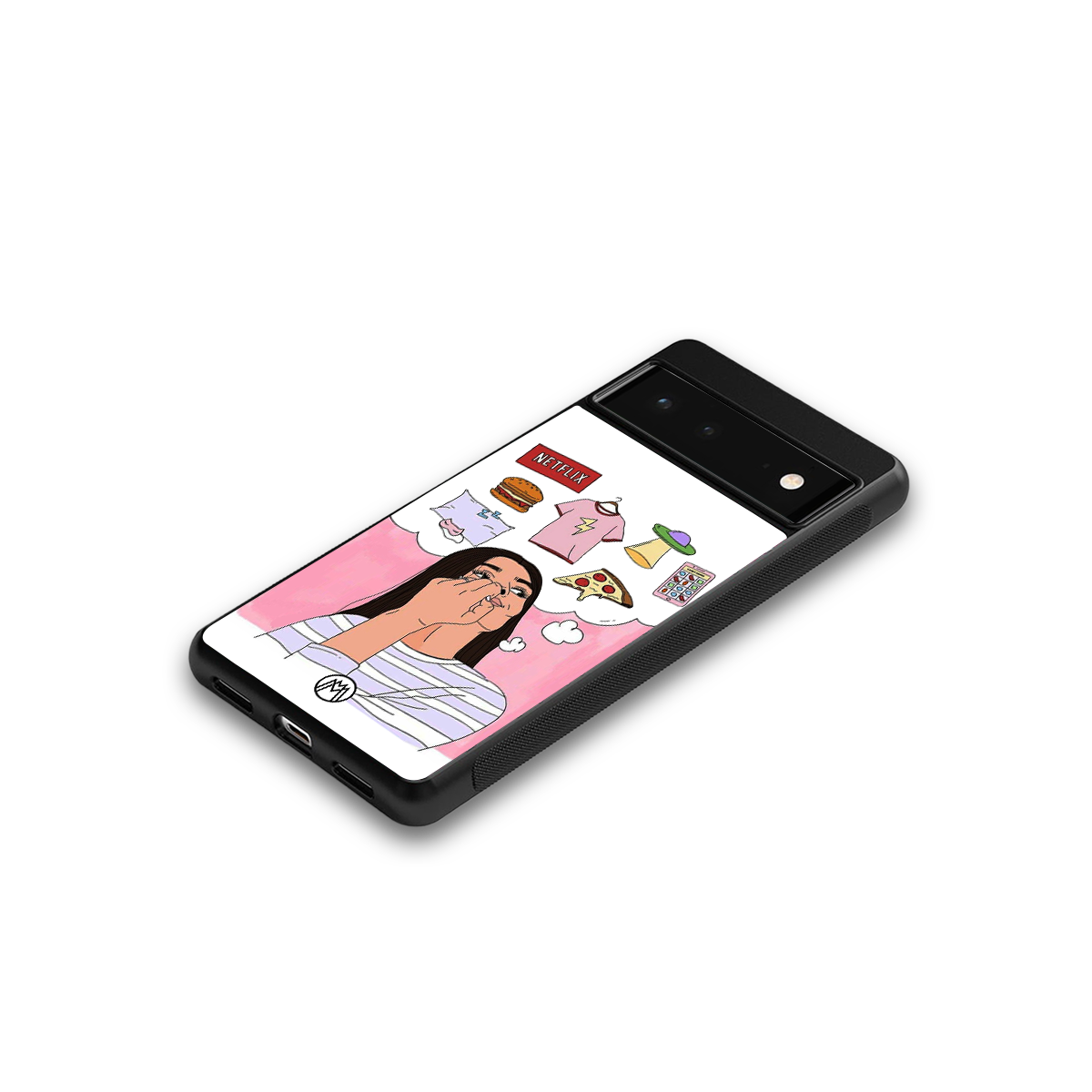 netflix and chill back phone cover | glass case for google pixel 6