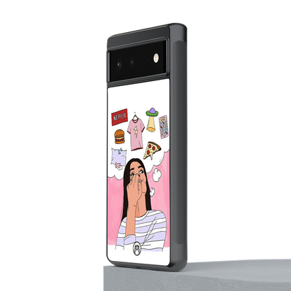 netflix and chill back phone cover | glass case for Google Pixel 6A