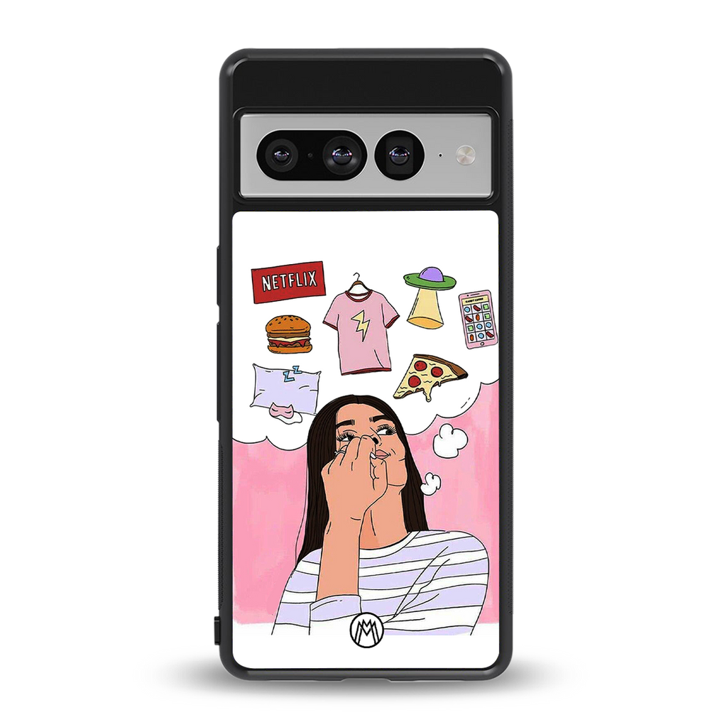 netflix and chill back phone cover | glass case for google pixel 7 pro