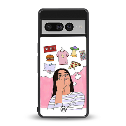 netflix and chill back phone cover | glass case for google pixel 7 pro
