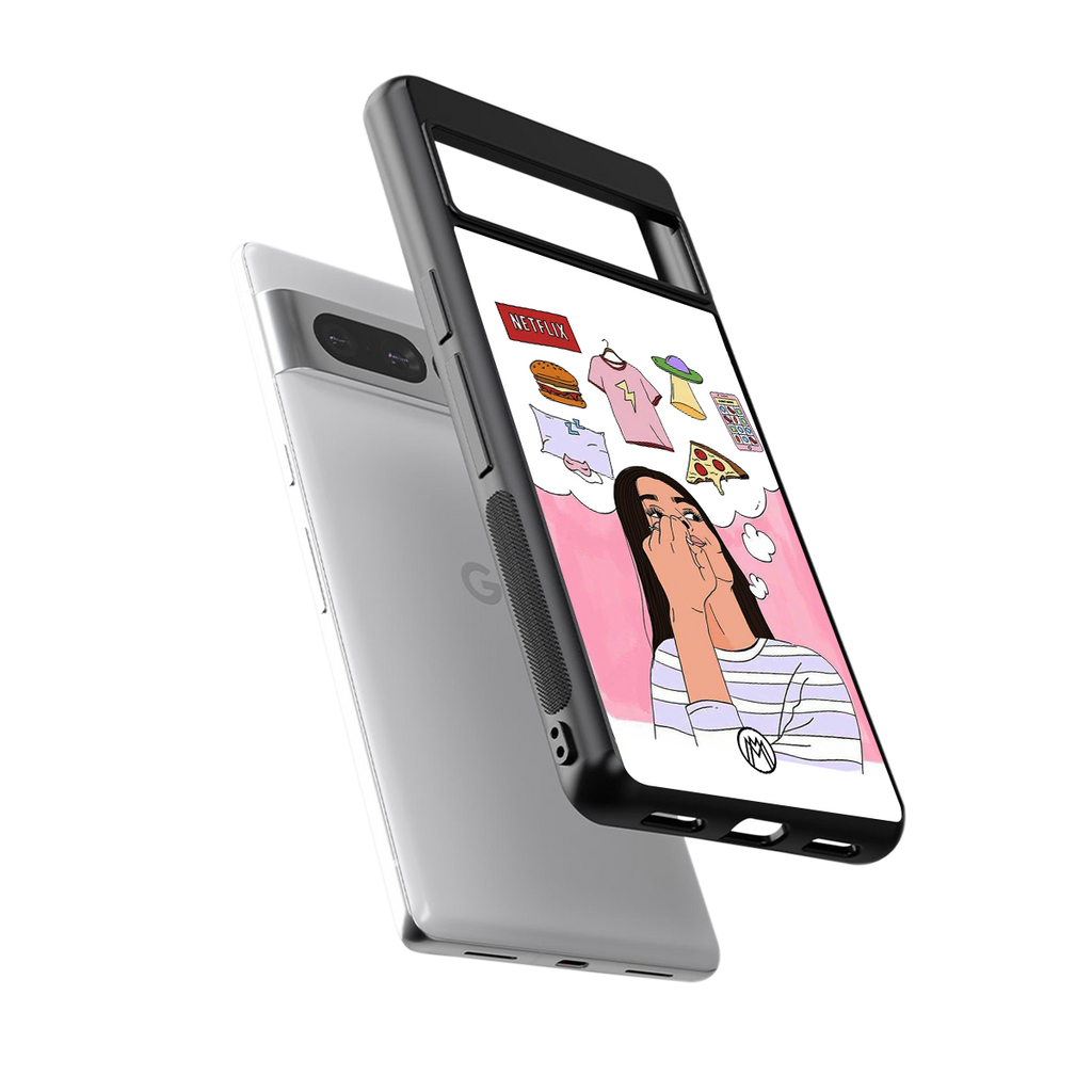 netflix and chill back phone cover | glass case for google pixel 7 pro