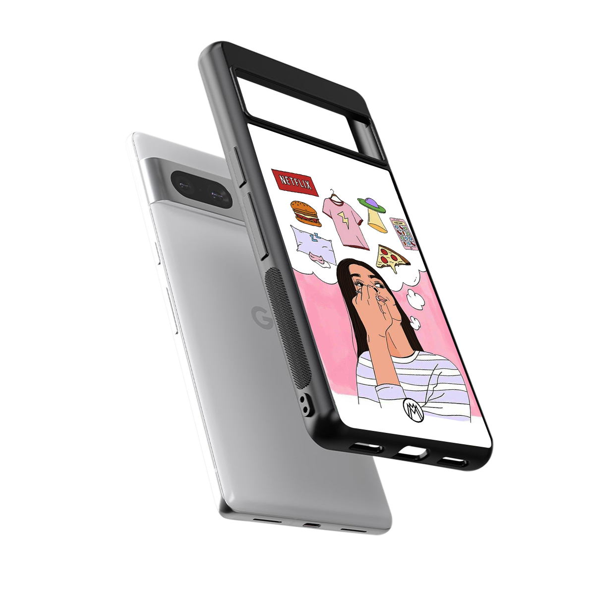 netflix and chill back phone cover | glass case for Google Pixel 7A