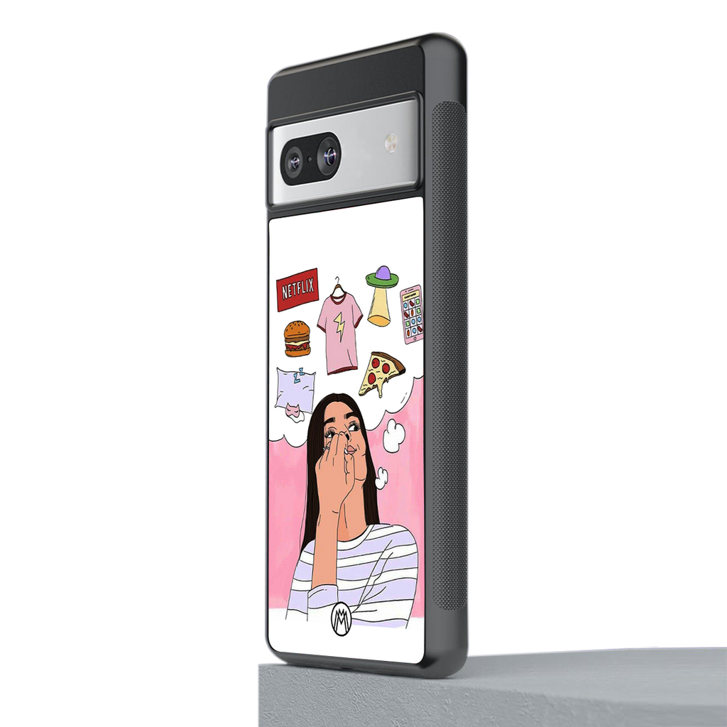 netflix and chill back phone cover | glass case for Google Pixel 7A