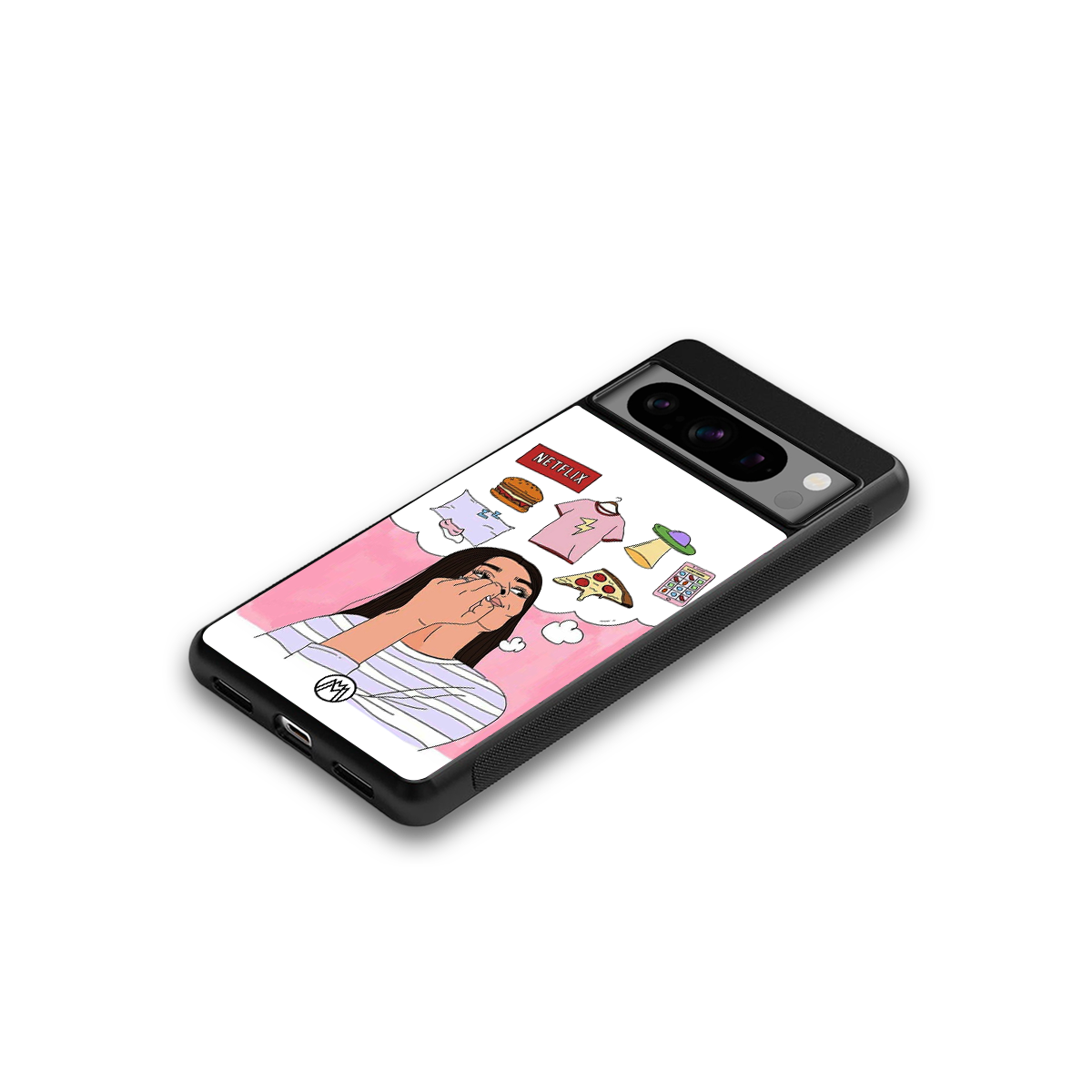 netflix and chill back phone cover | glass case for google pixel 8 pro