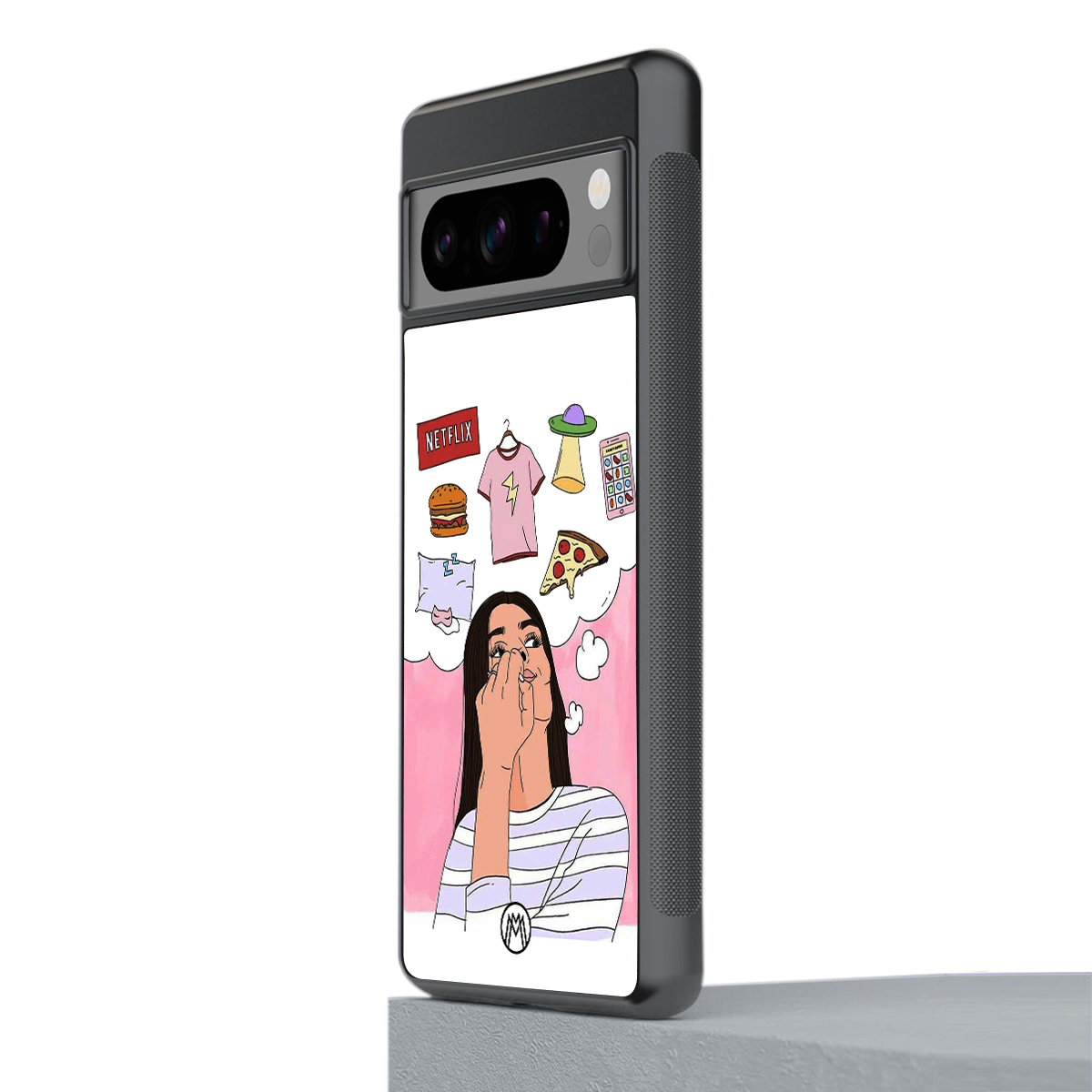netflix and chill back phone cover | glass case for google pixel 8 pro