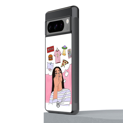 netflix and chill back phone cover | glass case for google pixel 8 pro