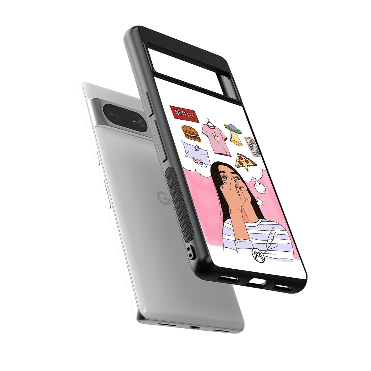 netflix and chill back phone cover | glass case for Google Pixel 8