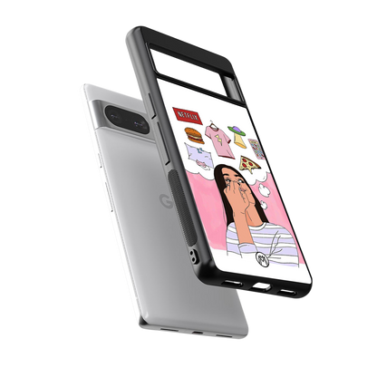 netflix and chill back phone cover | glass case for Google Pixel 8