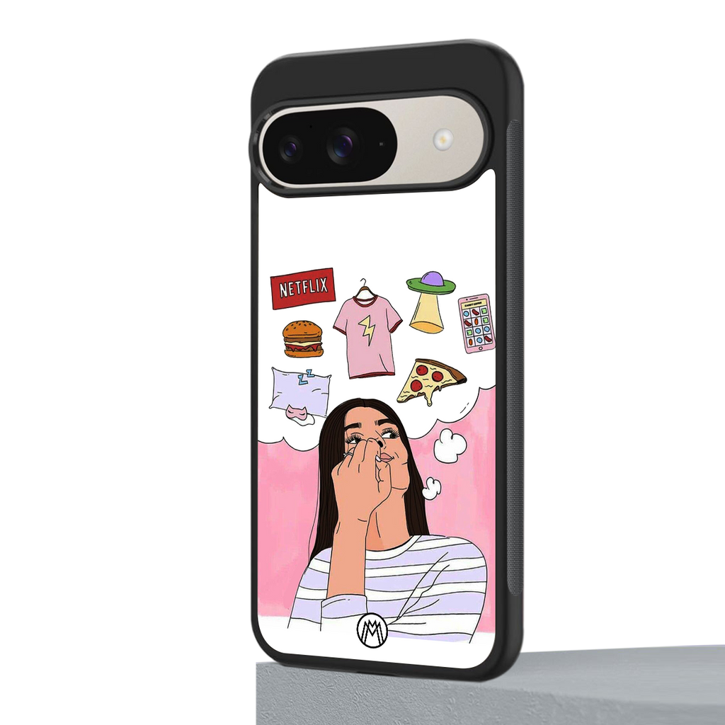 netflix and chill back phone cover | glass case for google pixel 9