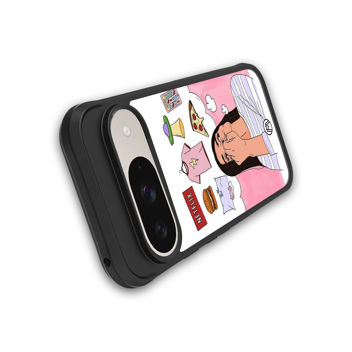 netflix and chill back phone cover | glass case for google pixel 9